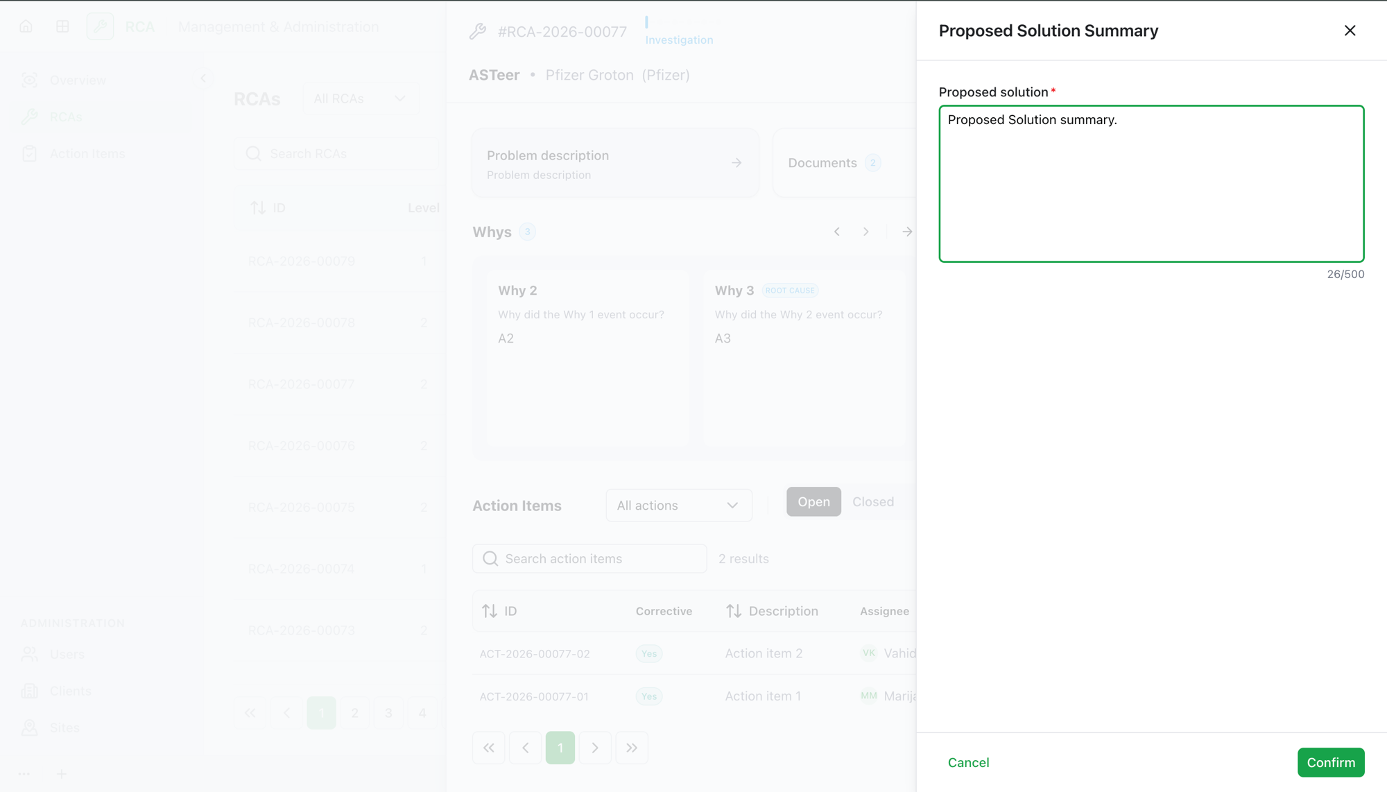 The Proposed Solution Summary panel
